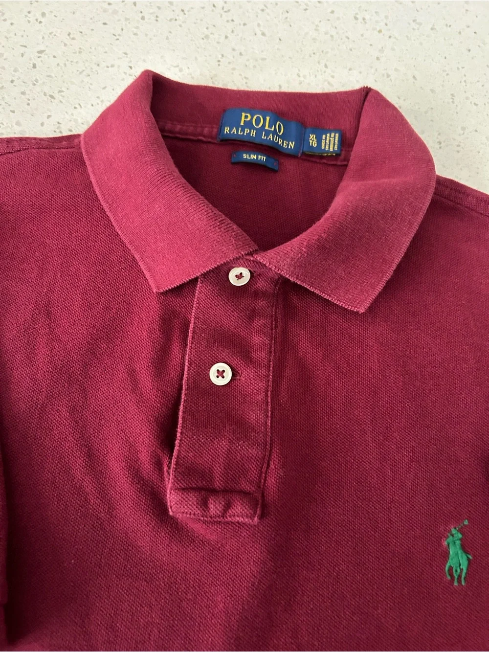 Ralph Lauren Men’s Burgundy Polo with Green Pony